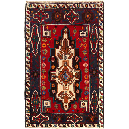 Hand Knotted Baluchi Rug 3' 1" x 4' 11" ft / 94 x 150 cm - No. G28047
