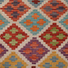 Colorful Flat-Weave Wool Kilim Runner 2' 7" x 9' 10" ft / 78 x299 cm - No. G28062