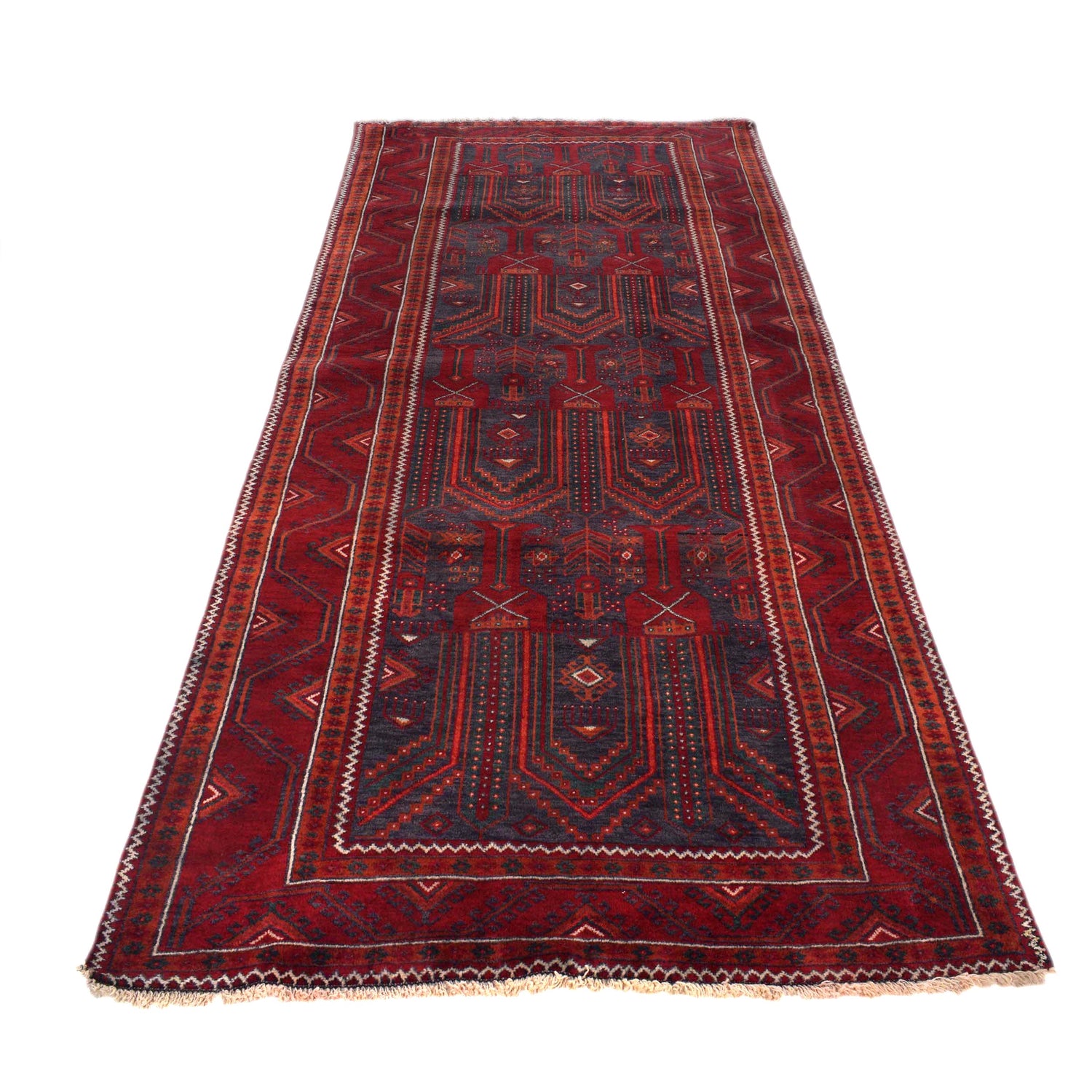 Traditional Baloch Rug 3' 10" x 9' 8" ft / 118 x 294 cm - No. G29027
