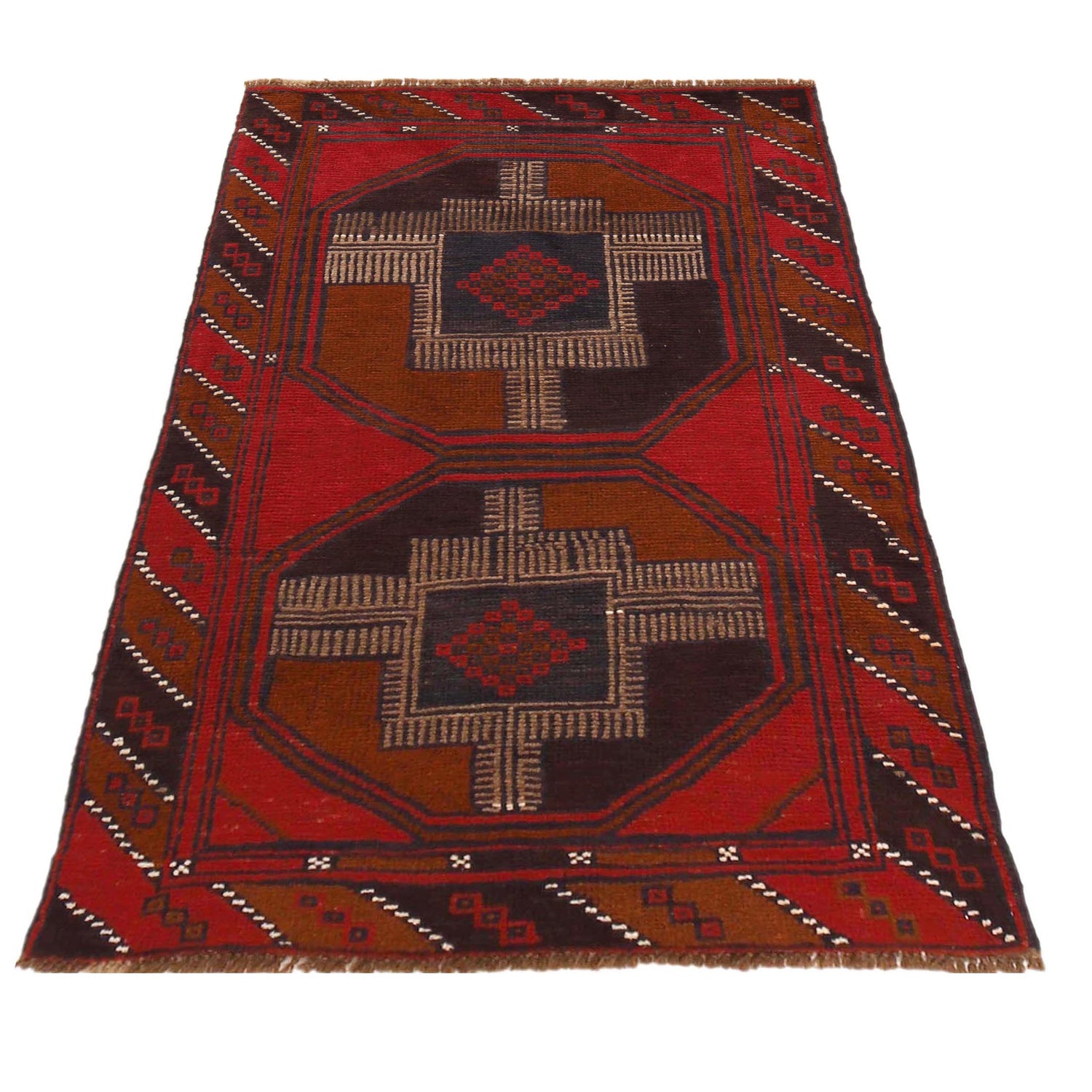 Tribal Baloch Rug 2' 11" x 4' 7" ft / 89 x 140 cm - No. G29075