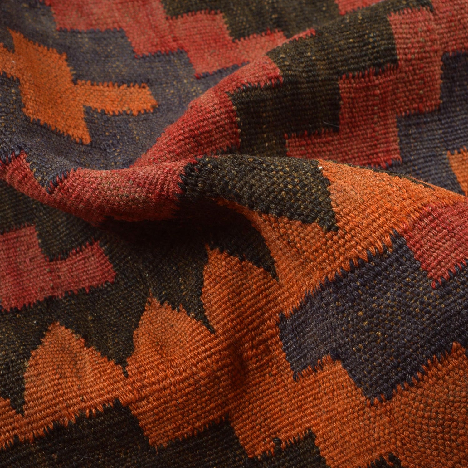 Red Afghan Kilim 5' 6" x 7' 10" ft / 167 x 238 cm - No. G29130