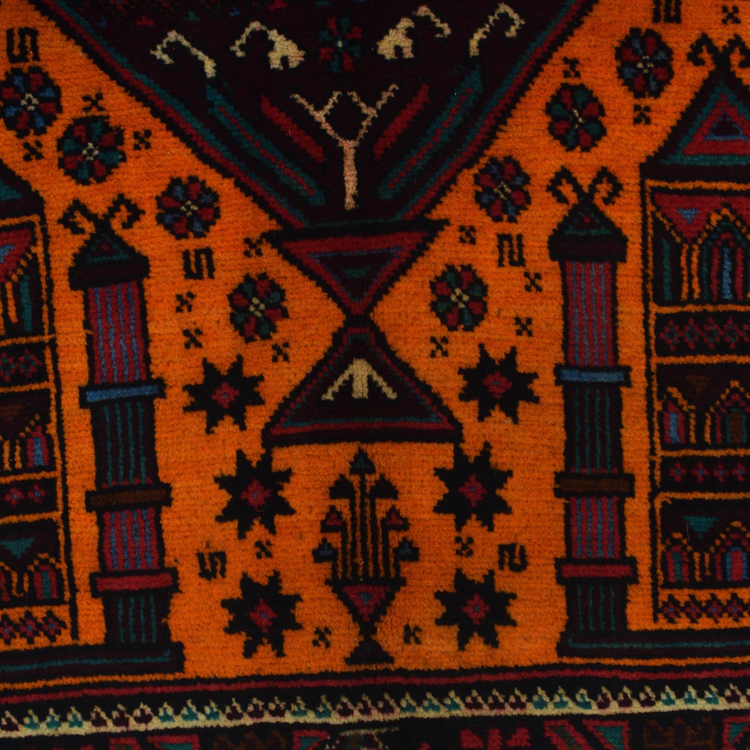 Orange Baluchi Rug 2' 10" x 5' 0" ft / 87 x 152 cm - No. G29256