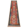 Colorful Flat-Weave Wool Kilim Runner 2' 8" x 13' 1" ft / 81 x 400 cm - No. G29315