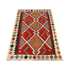 Colorful Flat-Weave Wool Kilim 4' 0" x 6' 3" ft / 122 x 191 cm - No. G29320