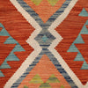 Colorful Flat-Weave Wool Kilim 4' 0" x 6' 3" ft / 122 x 191 cm - No. G29320