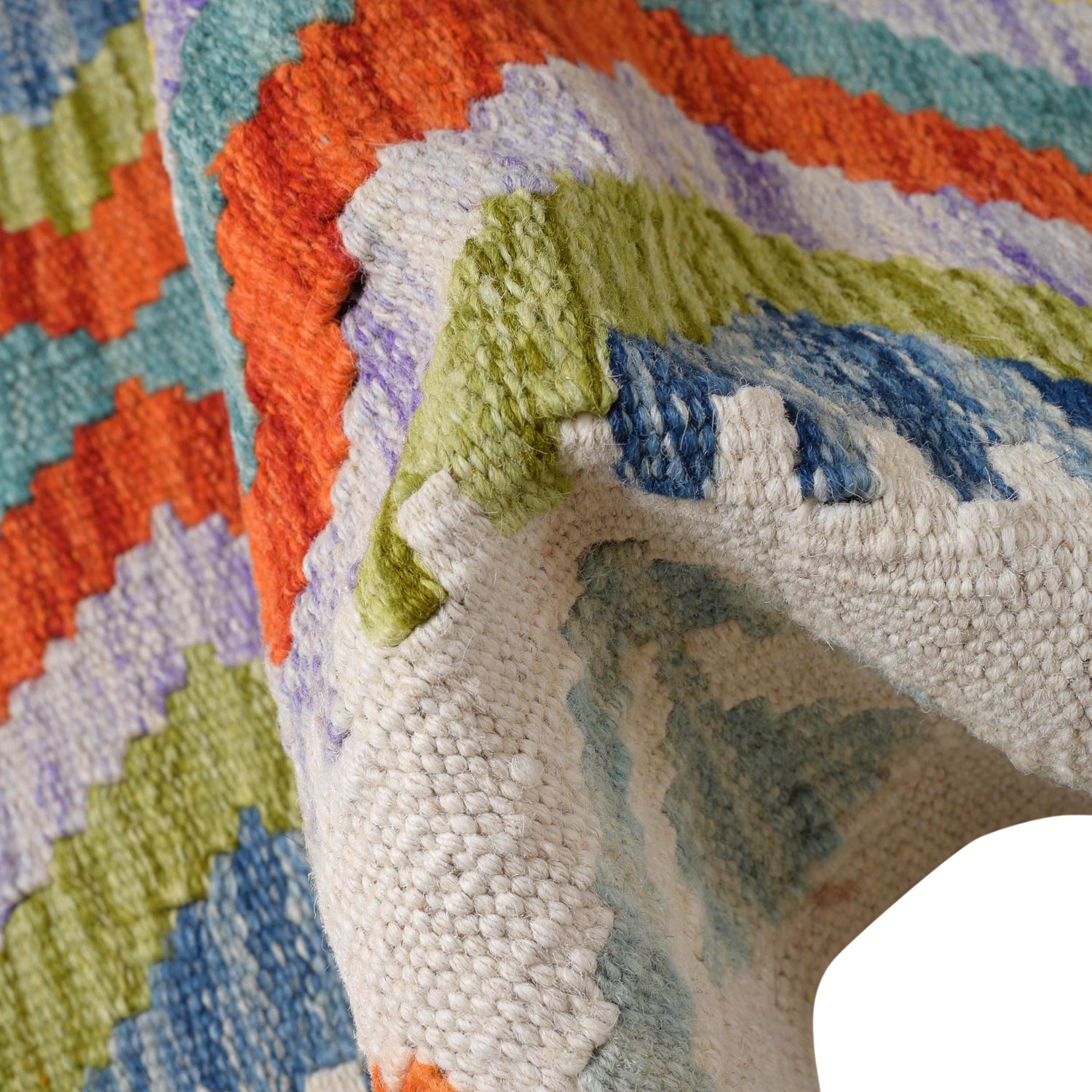 Hand Knotted Afghan Style Kilim Runner 2' 9" x 9' 8" ft / 85 x 295 cm - No. G29741