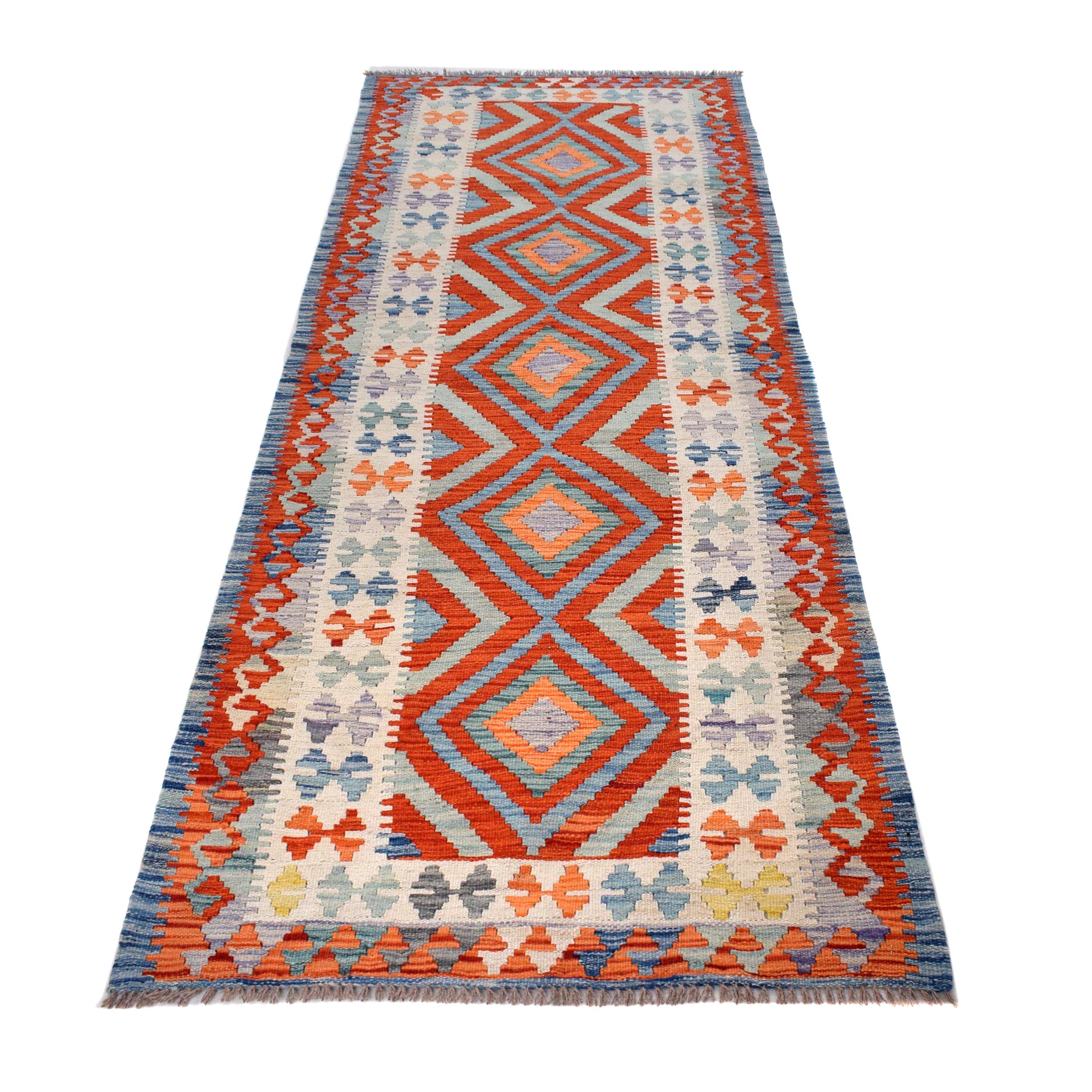 Handmade Vegetable Kilim Runner 2' 11" x 8' 4" ft / 90 x253 cm - No. G29742
