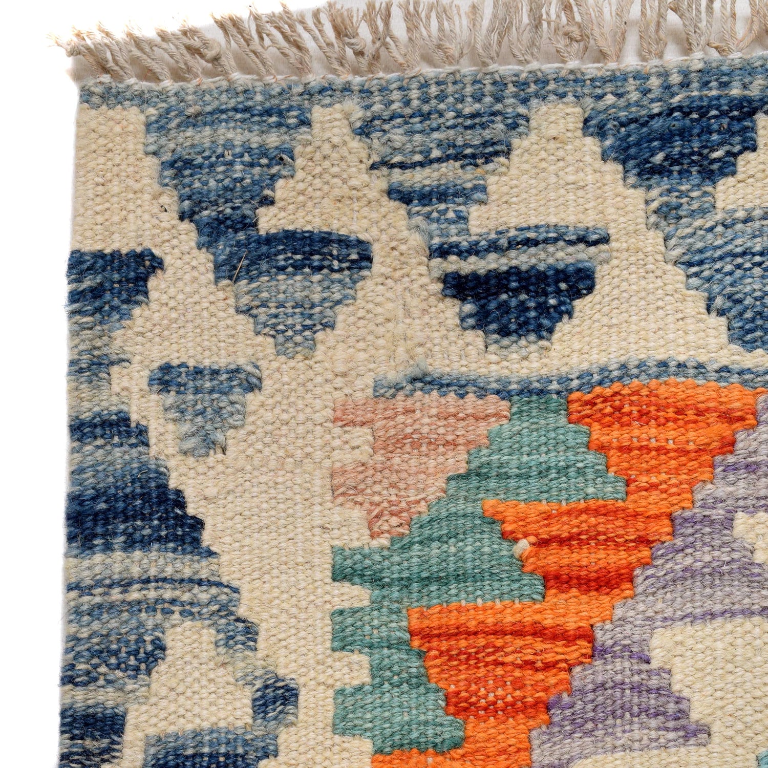 Hand Woven Wool Kelim Runner 2' 10" x 9' 9" ft / 86 x 297 cm - No. G29743