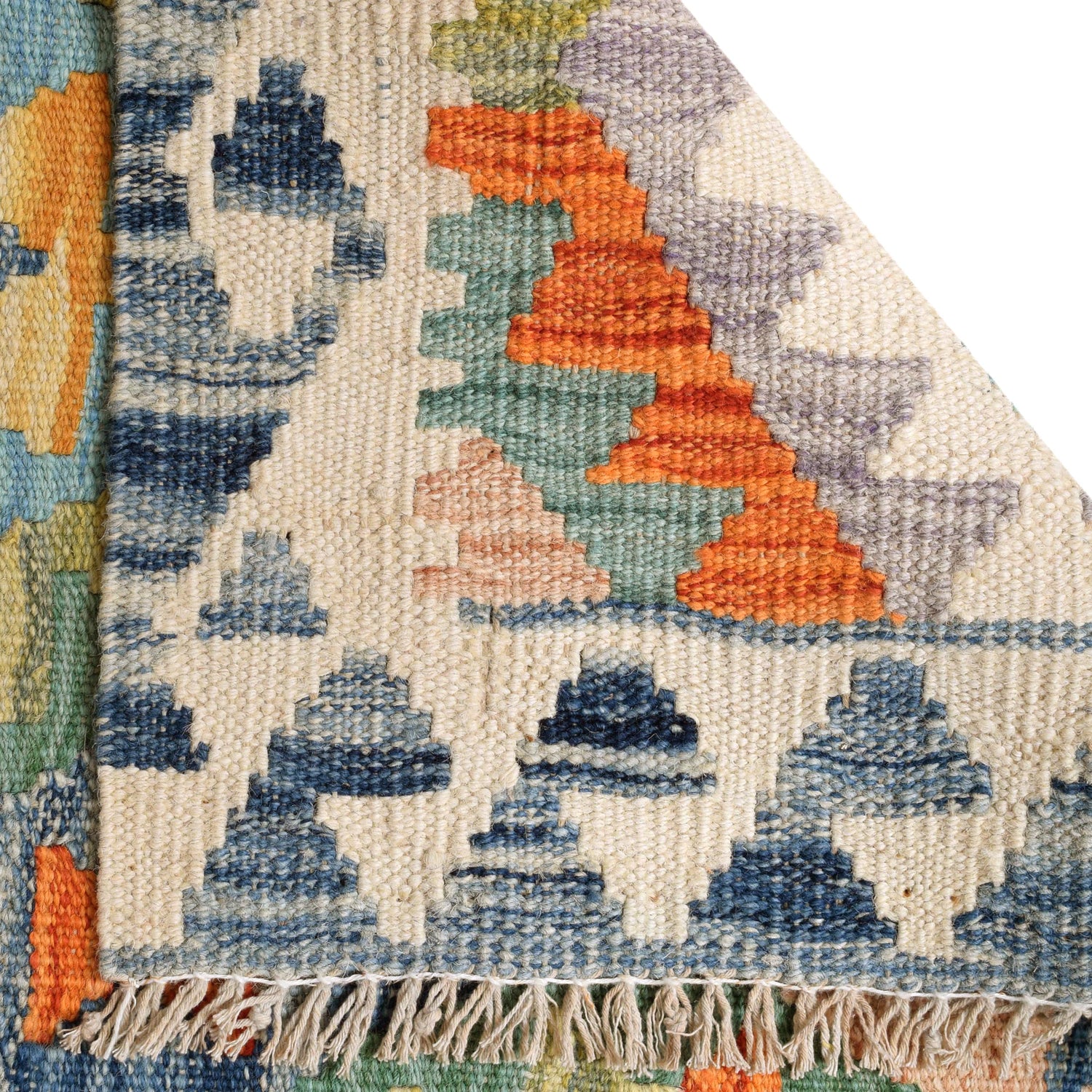 Hand Woven Wool Kelim Runner 2' 10" x 9' 9" ft / 86 x 297 cm - No. G29743