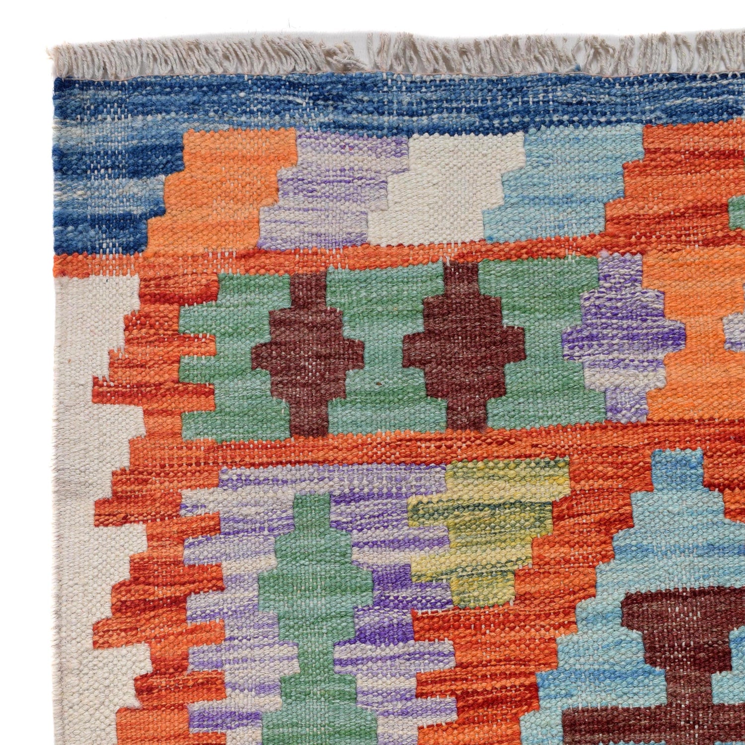 Hand Knotted Flatweave Kilim Runner 2' 10" x 9' 6" ft / 87 x 290 cm - No. G29746