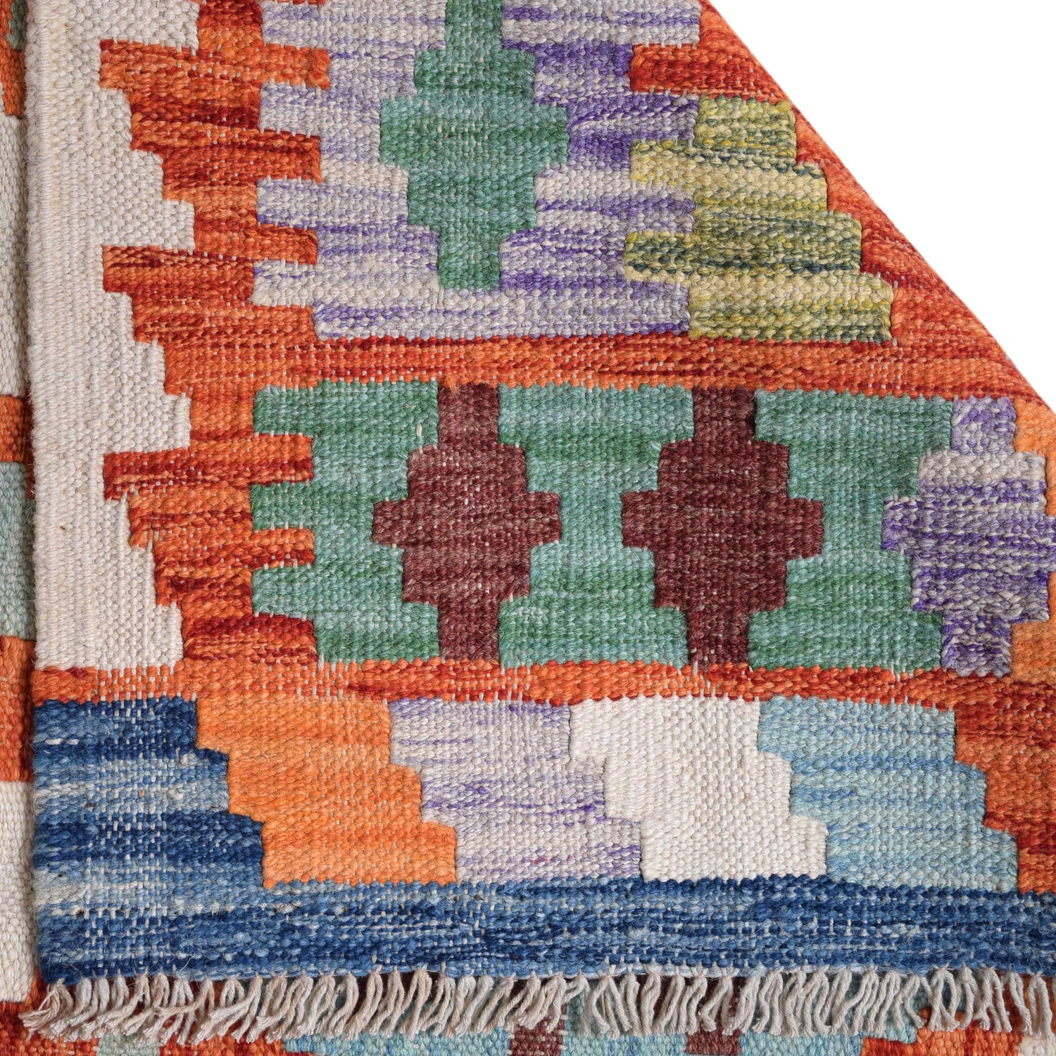 Hand Knotted Flatweave Kilim Runner 2' 10" x 9' 6" ft / 87 x 290 cm - No. G29746