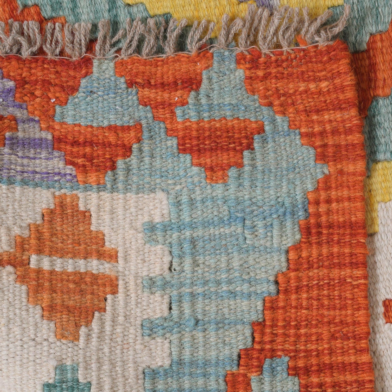 Hand Knotted Afghan Style Kilim Runner 3' 1" x 8' 8" ft / 95 x264 cm - No. G29755