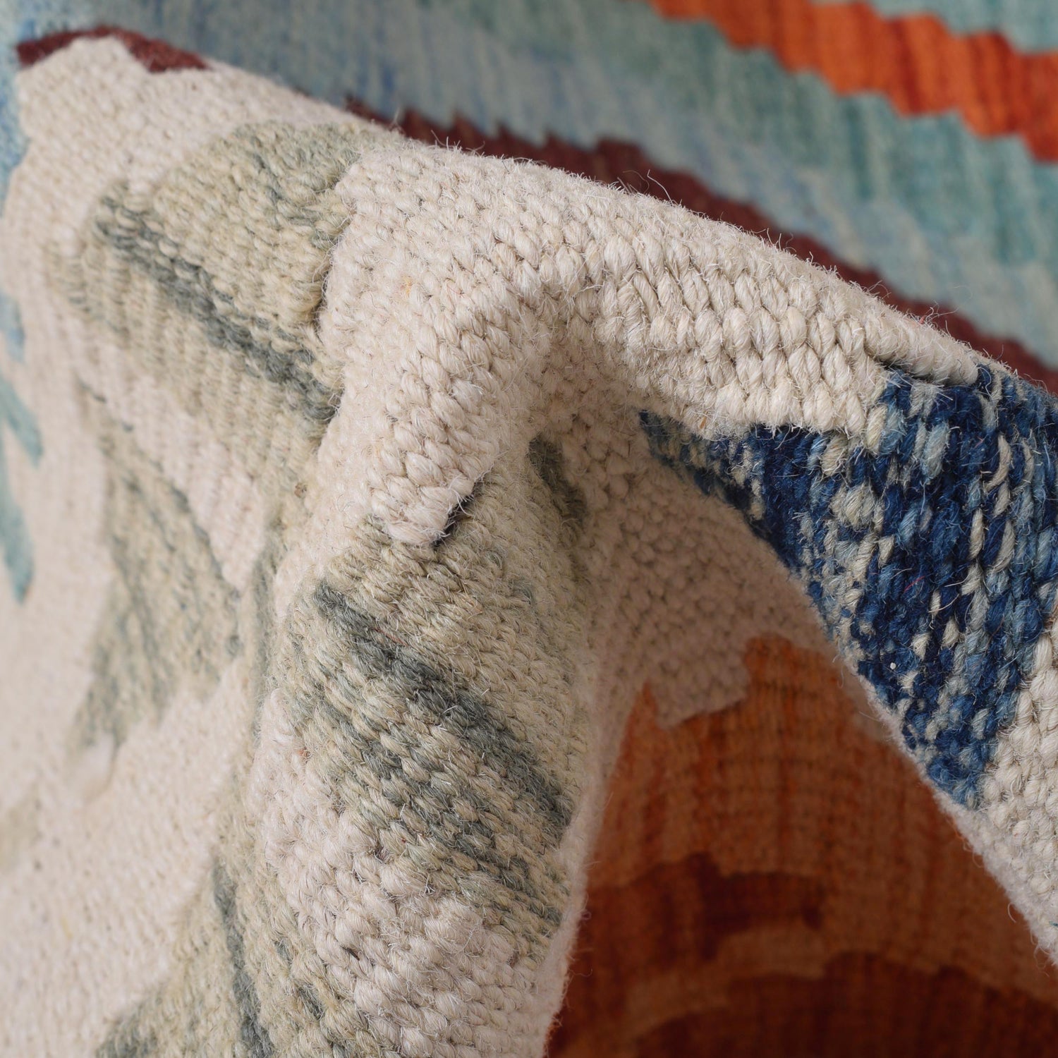 Hand Knotted Afghan Style Kilim Runner 3' 1" x 8' 8" ft / 95 x264 cm - No. G29755