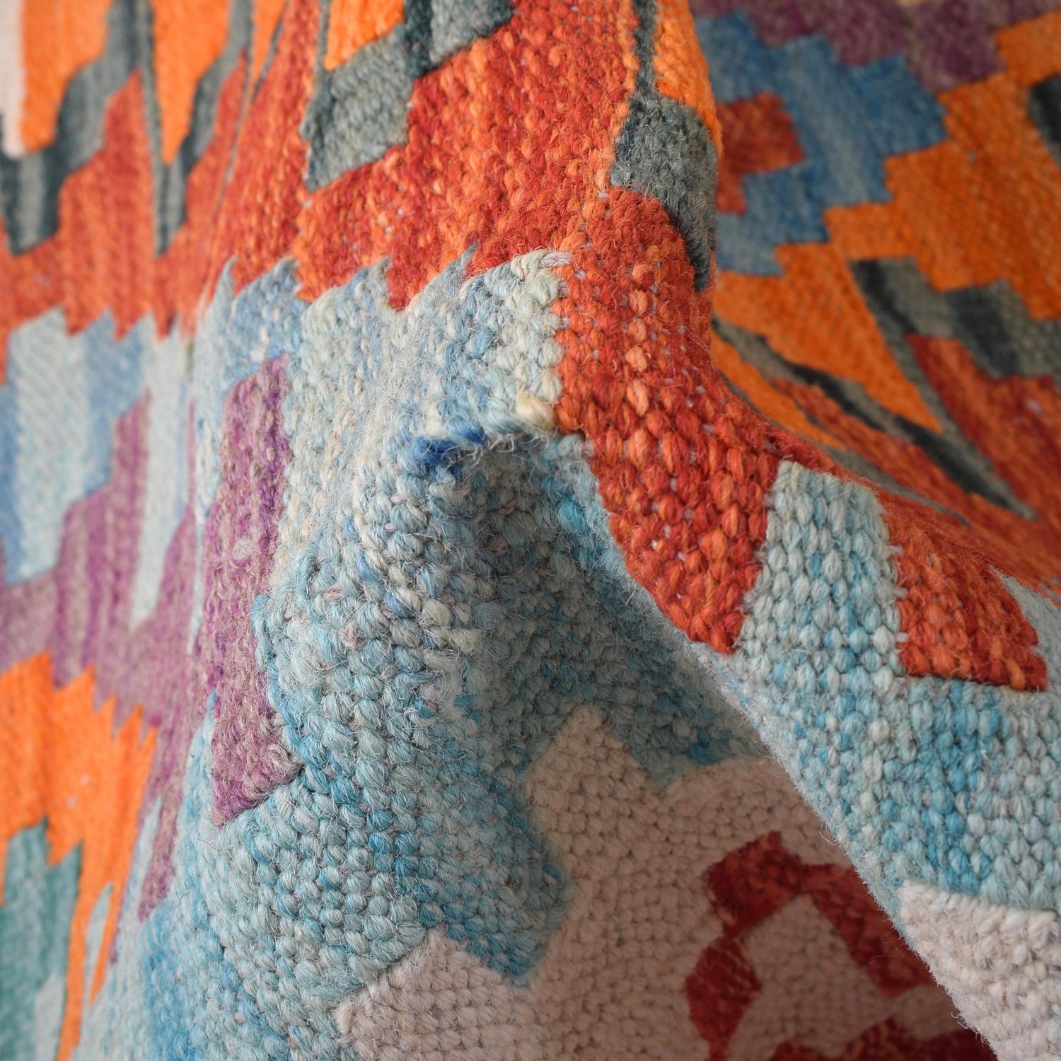 Hand Knotted Flatweave Kilim Runner 2' 11" x 7' 1" ft / 90 x 217 cm - No. G29758