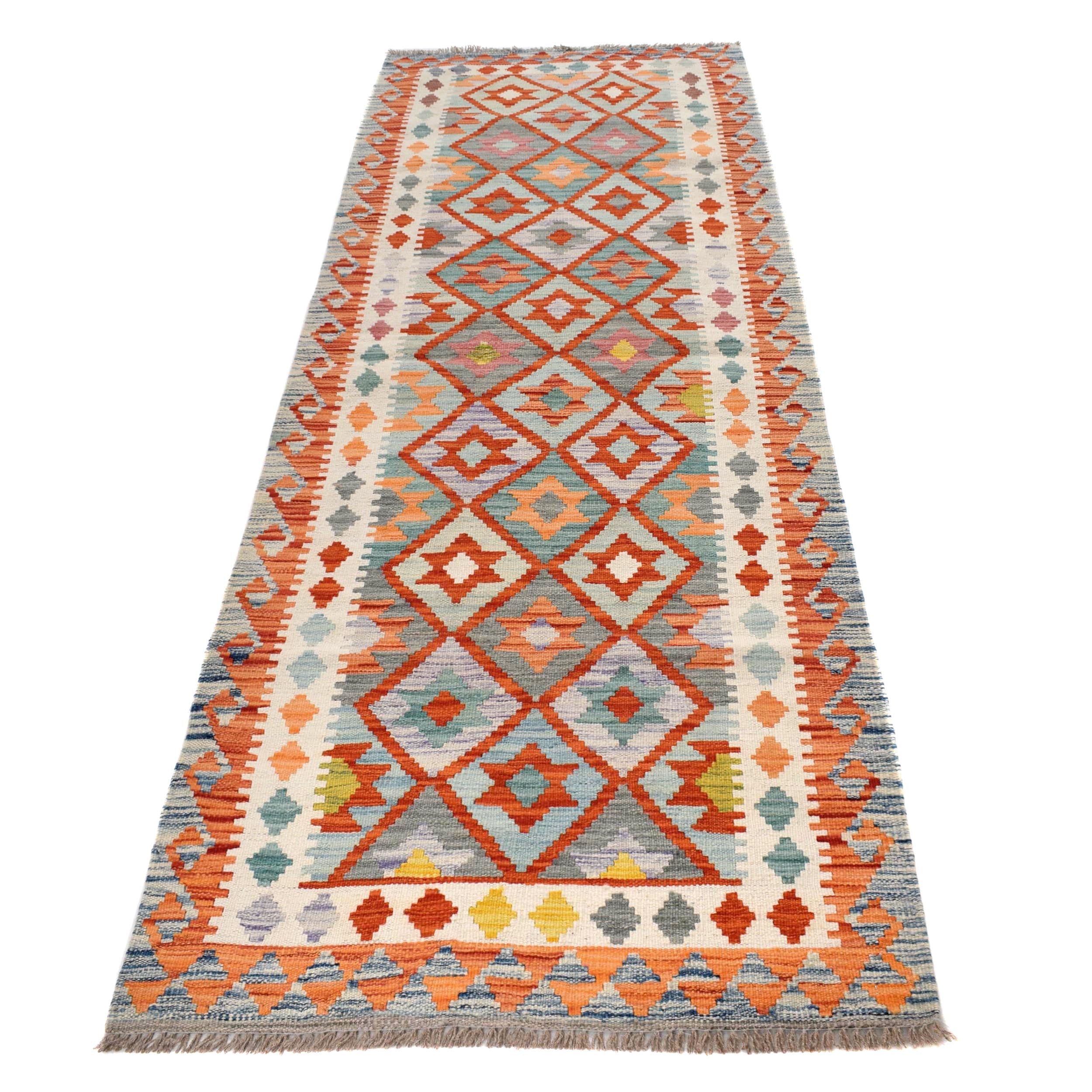 Hand Made Afghan Kilim Runner 2' 11" x 8' 4" ft / 89 x255 cm - No. G29761