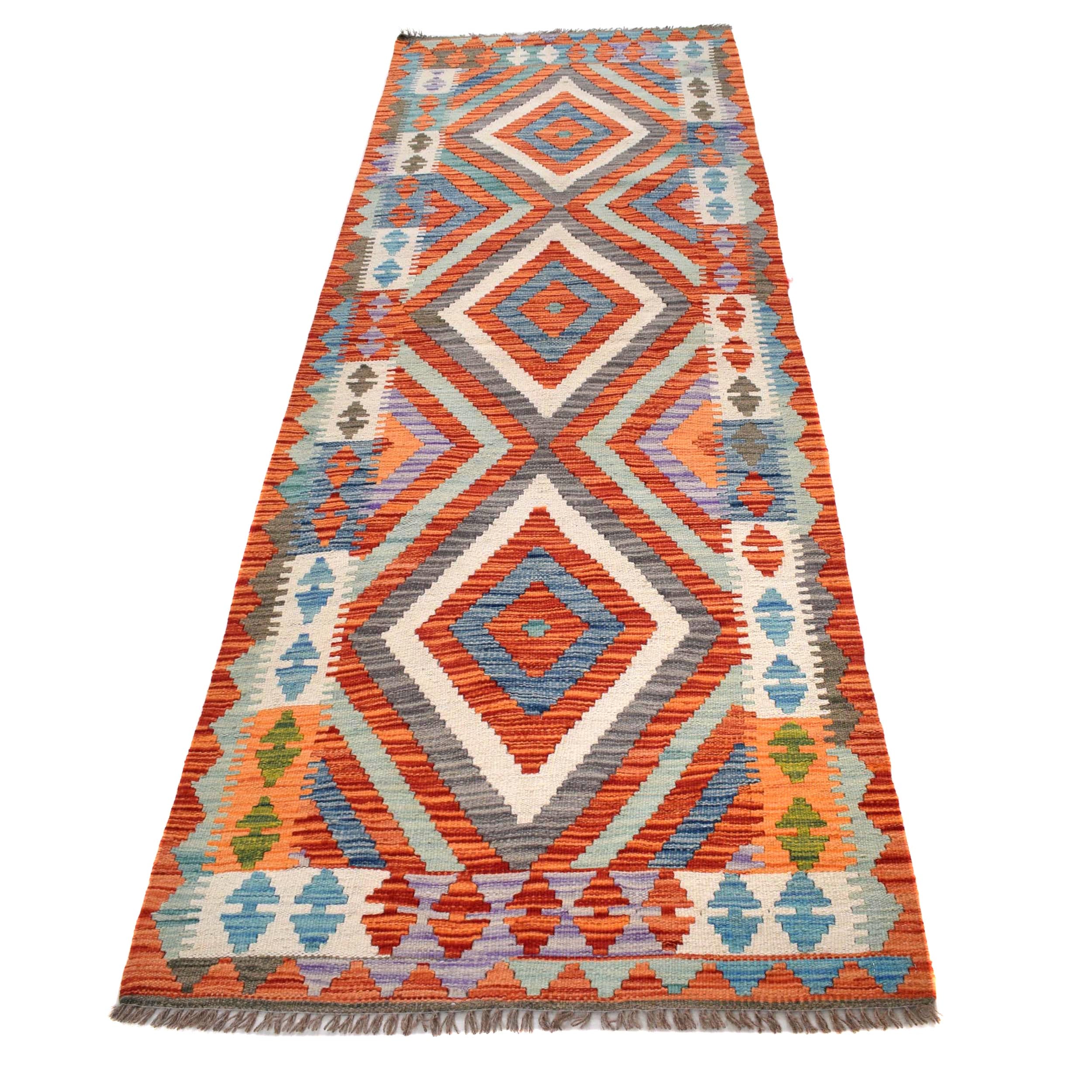 Short Kilim Runner 2' 10" x 8' 6" ft / 86 x258 cm - No. G29762