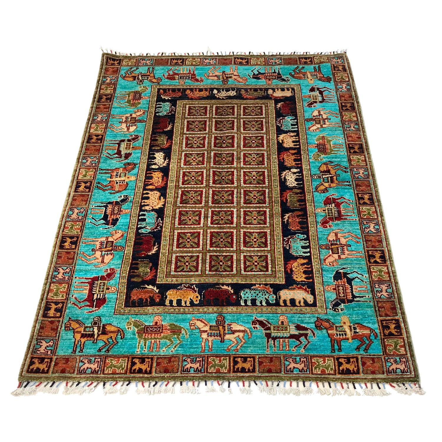 Luxury Shikargah Carpet 4' 0" x 6' 0" ft / 123 x 183 cm - No. G31159