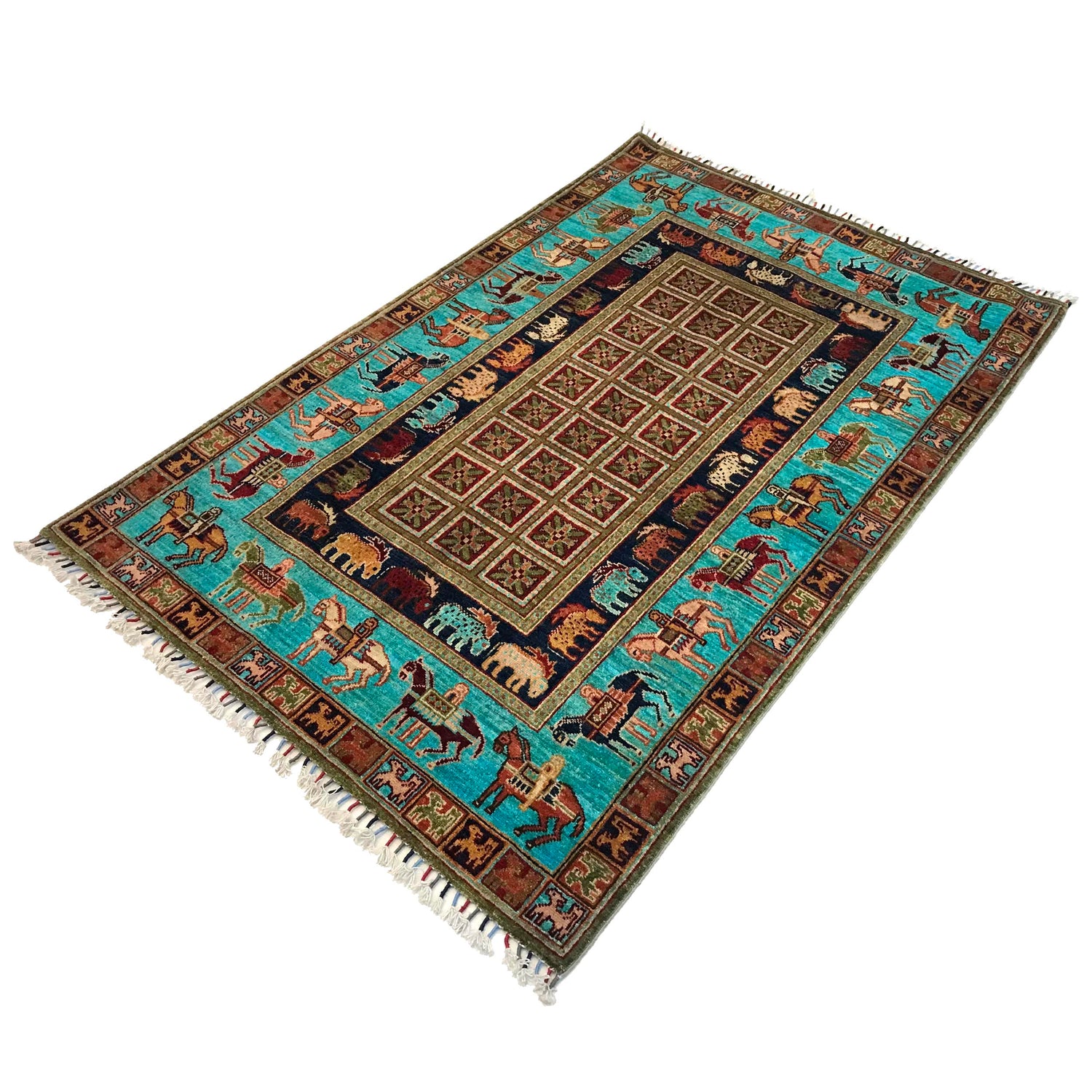 Luxury Shikargah Carpet 4' 0" x 6' 0" ft / 123 x 183 cm - No. G31159
