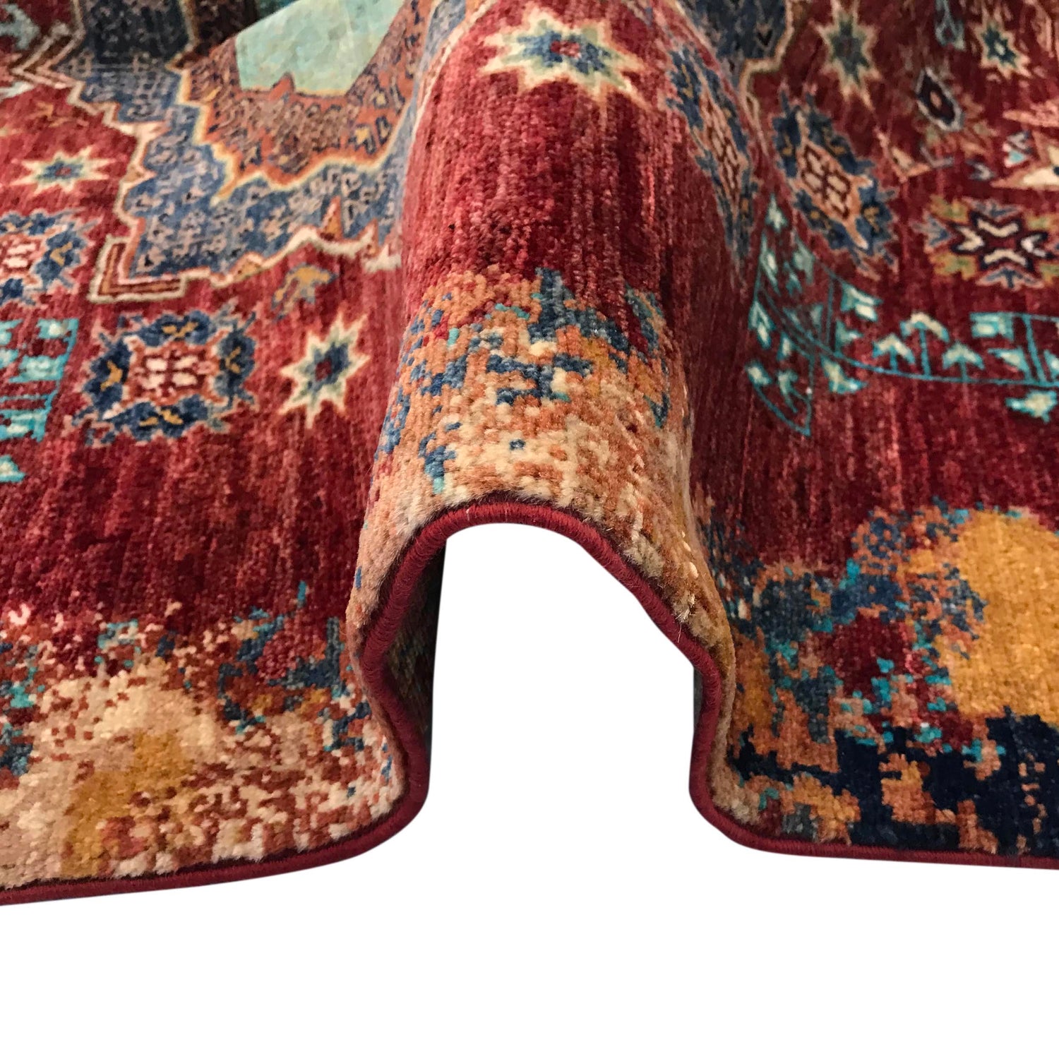 Red Color Mamluk Carpet 3' 11" x 4' 8" ft / 120 x 142 cm - No. G31198