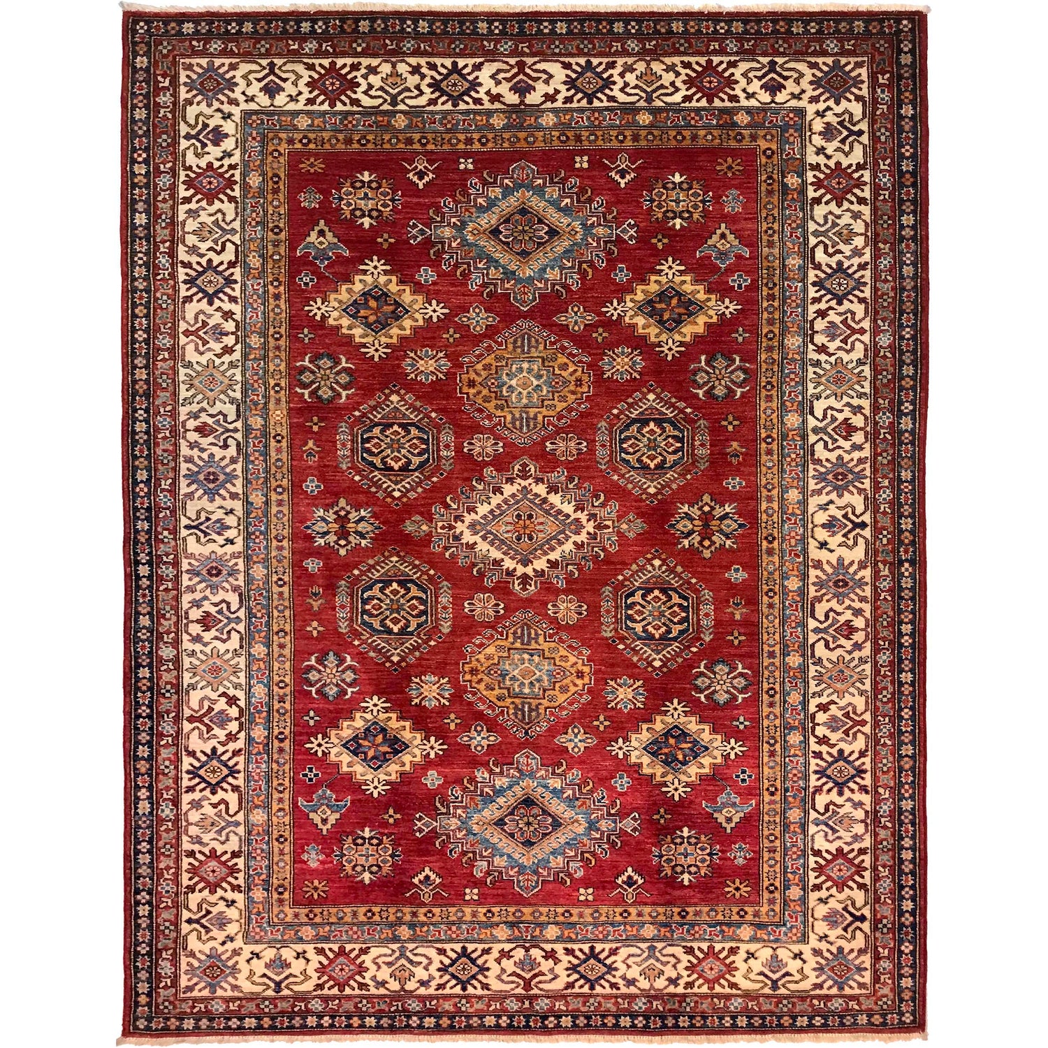 Fine Kazak Oriental Rug 5' 9" x 8' 0" ft / 176 x 243 cm - No. G31203
