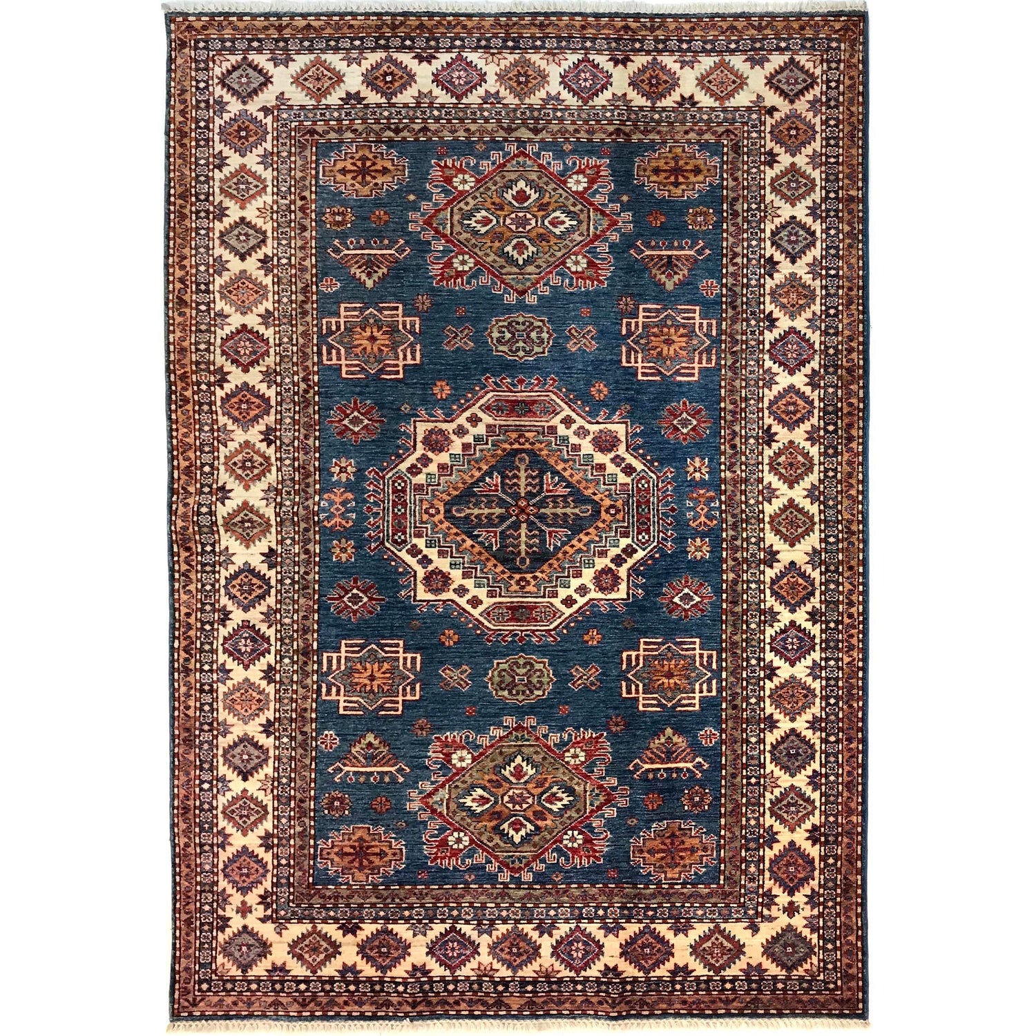 High-Quality Kazak Area Rug 5' 5" x 7' 9" ft / 164 x 237 cm - No. G31205