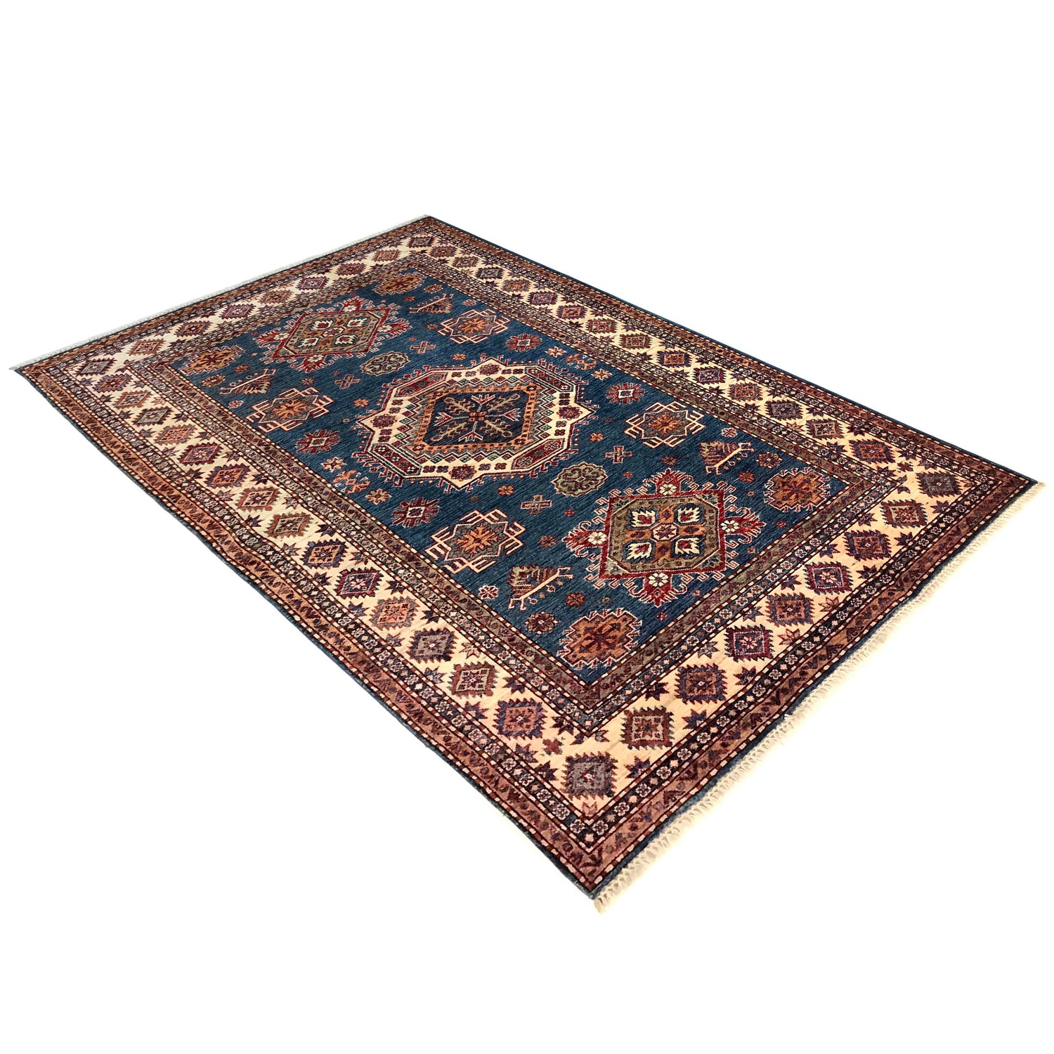 High-Quality Kazak Area Rug 5' 5" x 7' 9" ft / 164 x 237 cm - No. G31205