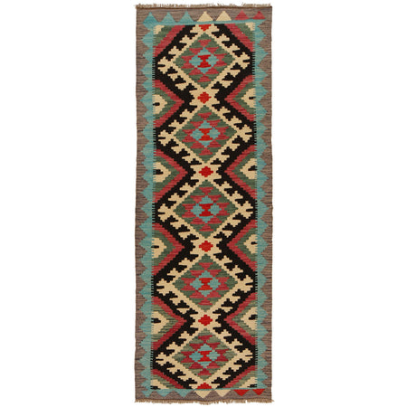 Hand Knotted Flatweave Kilim Runner 2' 2" x 6' 8" ft / 65 x 202 cm - No. G31268