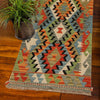Colorful Flat-Weave Wool Kilim Runner 2' 2"x 6' 5" ft / 65 x 196 cm - No. G31273