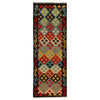 Colorful Flat-Weave Wool Kilim Runner 2' 2"x 6' 6" ft / 67 x 198 cm - No. G31274