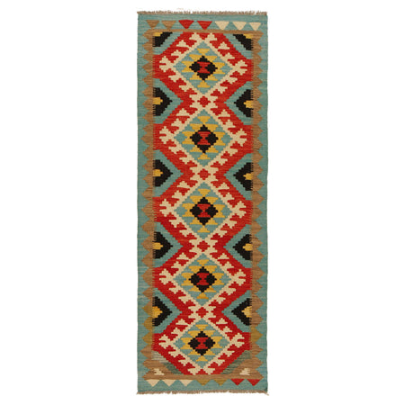 Short Kilim Runner 2' 2"x 6' 7" ft / 66 x 201 cm - No. G31277