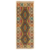 Colorful Flat-Weave Wool Kilim Runner 2' 2" x 5' 9" ft / 66 x 175 cm - No. G31286