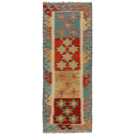 Hand Made Afghan Kilim Runner 1' 9" x 4' 9" ft / 53 x 146 cm - No. G31287
