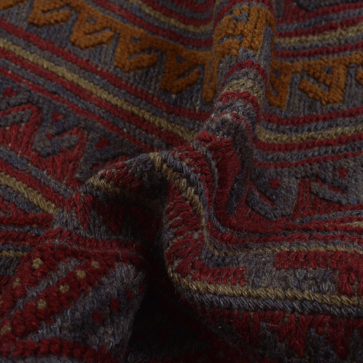 Handmade Afghan Carpet 3' 9" x 4' 1" ft / 114 x 124 cm - No. G31315