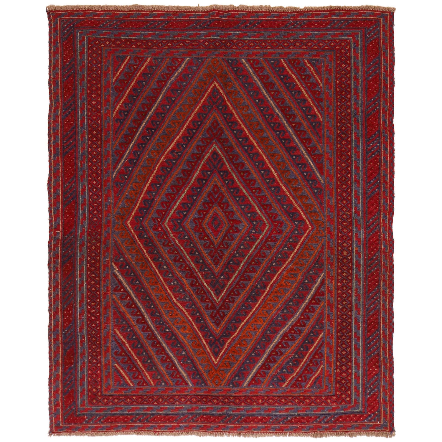 Handmade Wool Mushwani Rug 5' 0" x 6' 3" ft / 152 x 190 cm - No. G31321