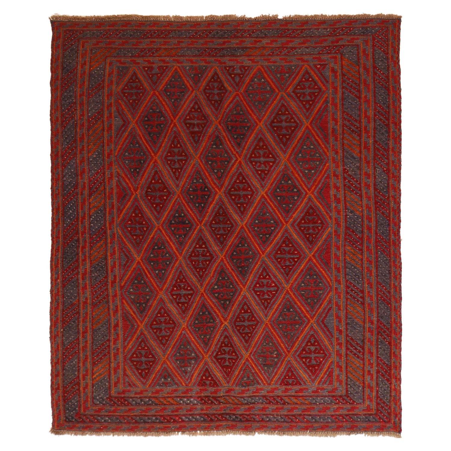 Handmade Wool Mushwani Rug 4' 11" x 5' 10" ft / 149 x 177 cm - No. G31322
