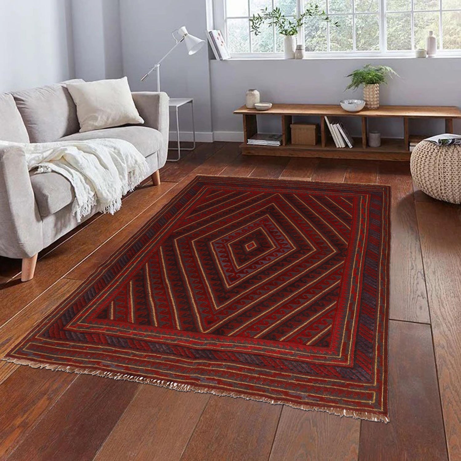 Traditional Mashwani Carpet 4' 11" x 5' 11" ft / 150 x 181 cm - No. G31323