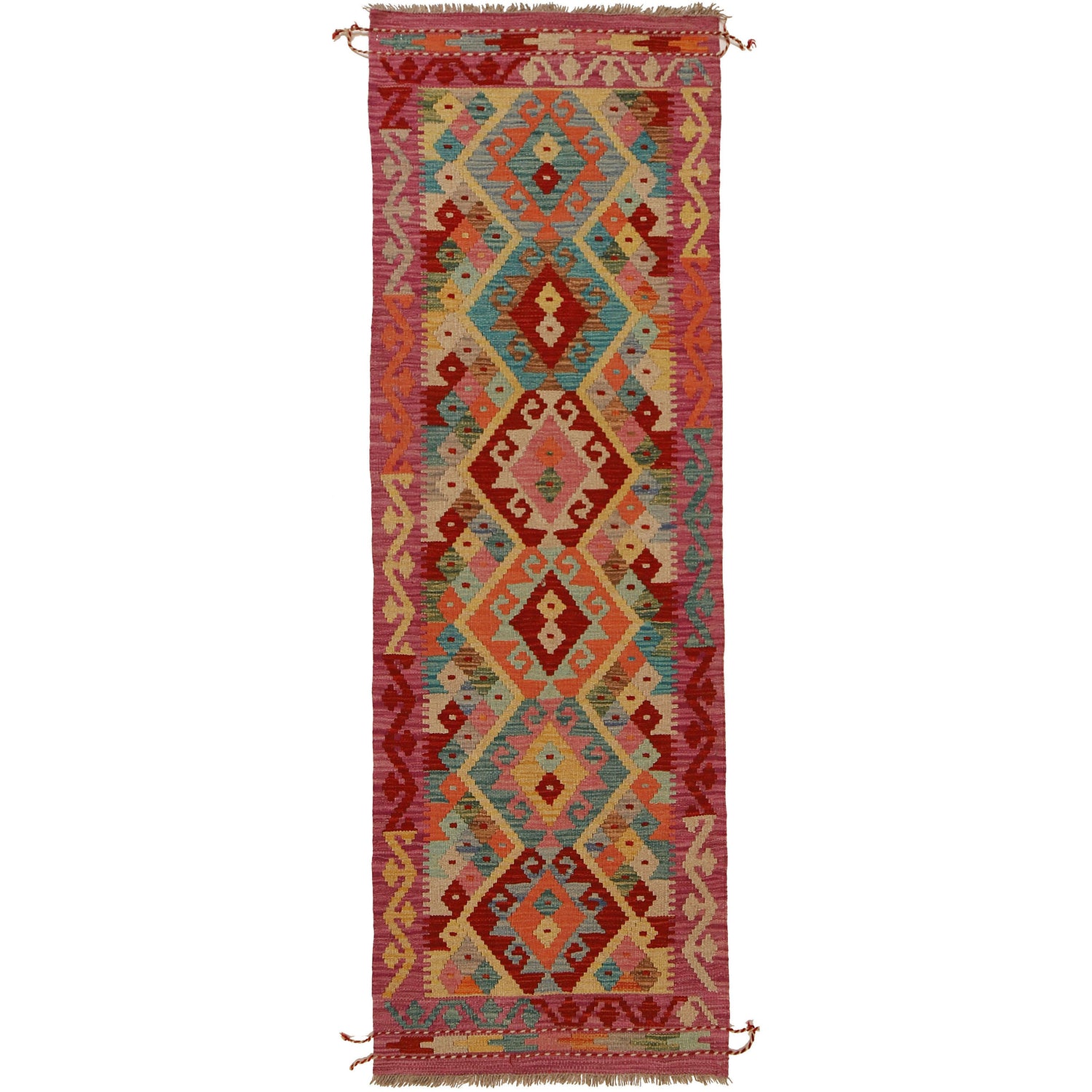 Short Kilim Runner 2' 2"x 6' 6" ft / 65 x 198 cm - No. G31344