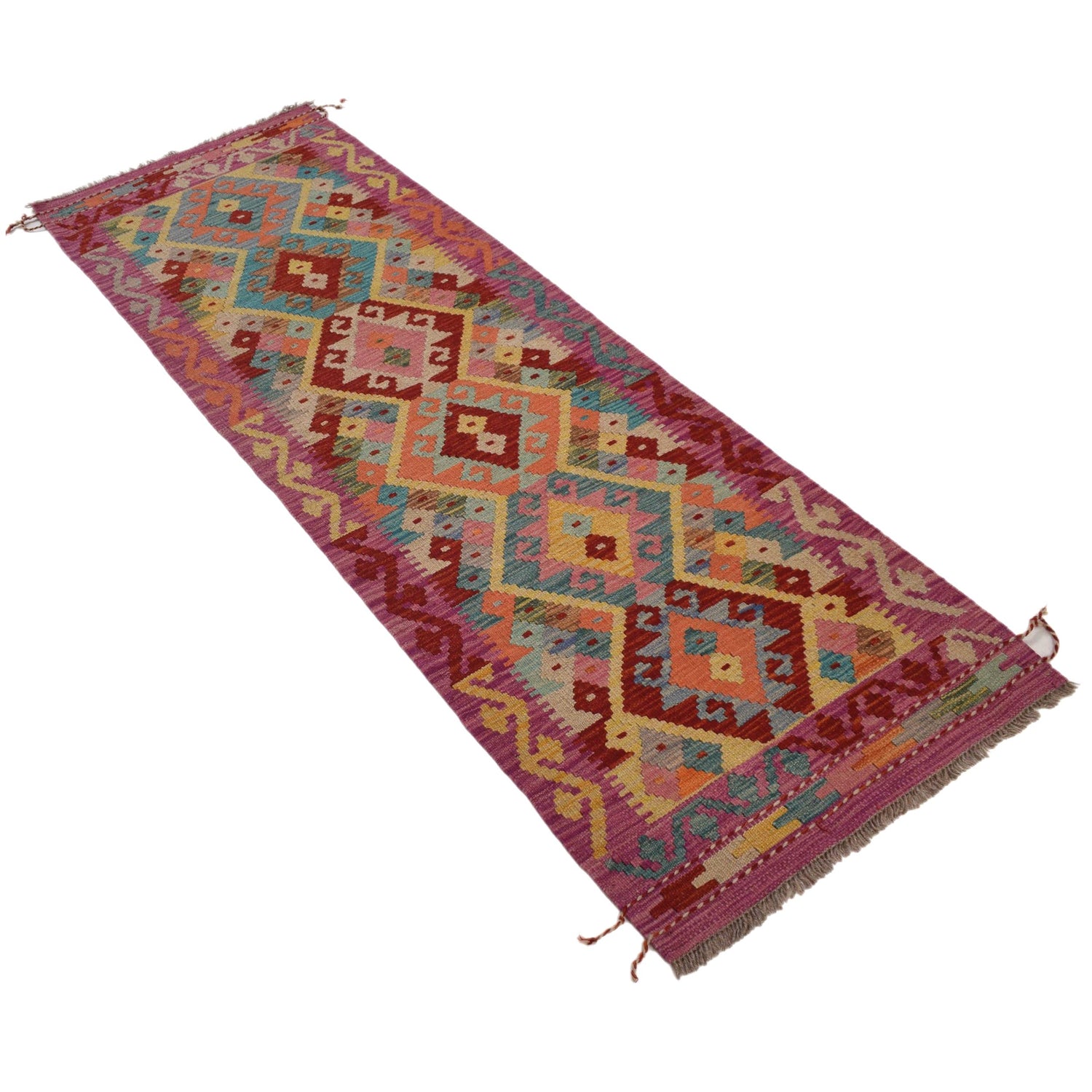 Short Kilim Runner 2' 2"x 6' 6" ft / 65 x 198 cm - No. G31344