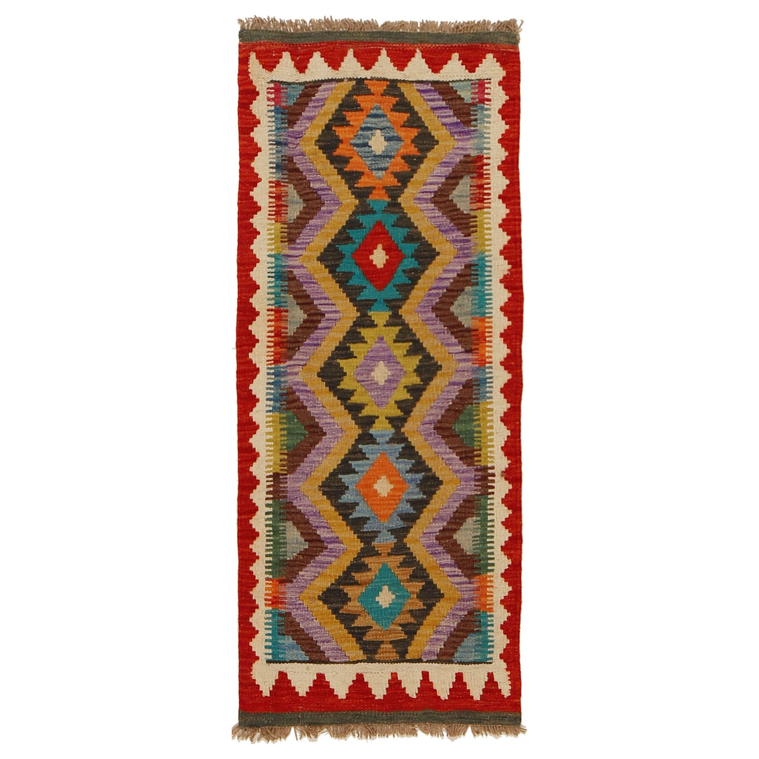 Short Kilim Runner 1' 9" x 4' 4" ft / 53 x 133 cm - No. G31346