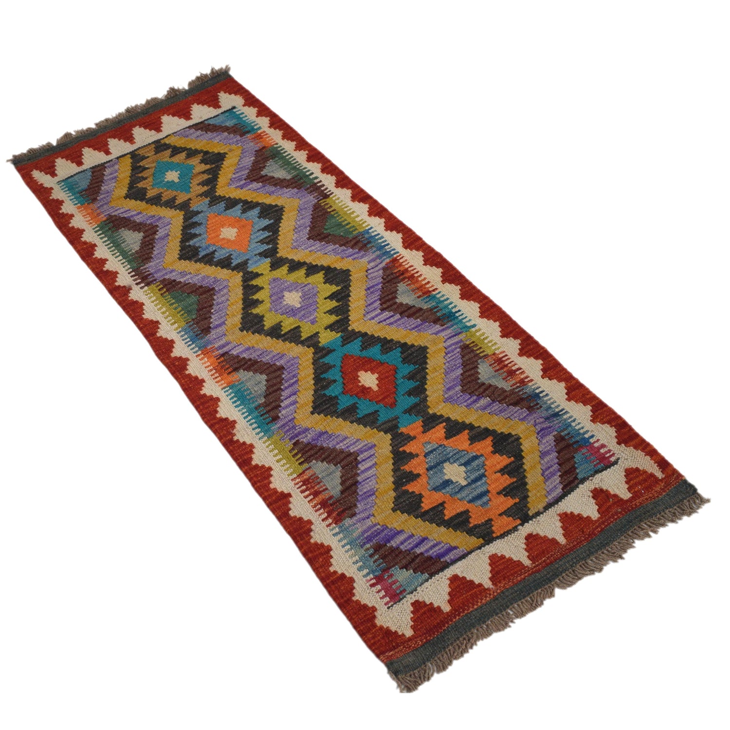 Short Kilim Runner 1' 9" x 4' 4" ft / 53 x 133 cm - No. G31346