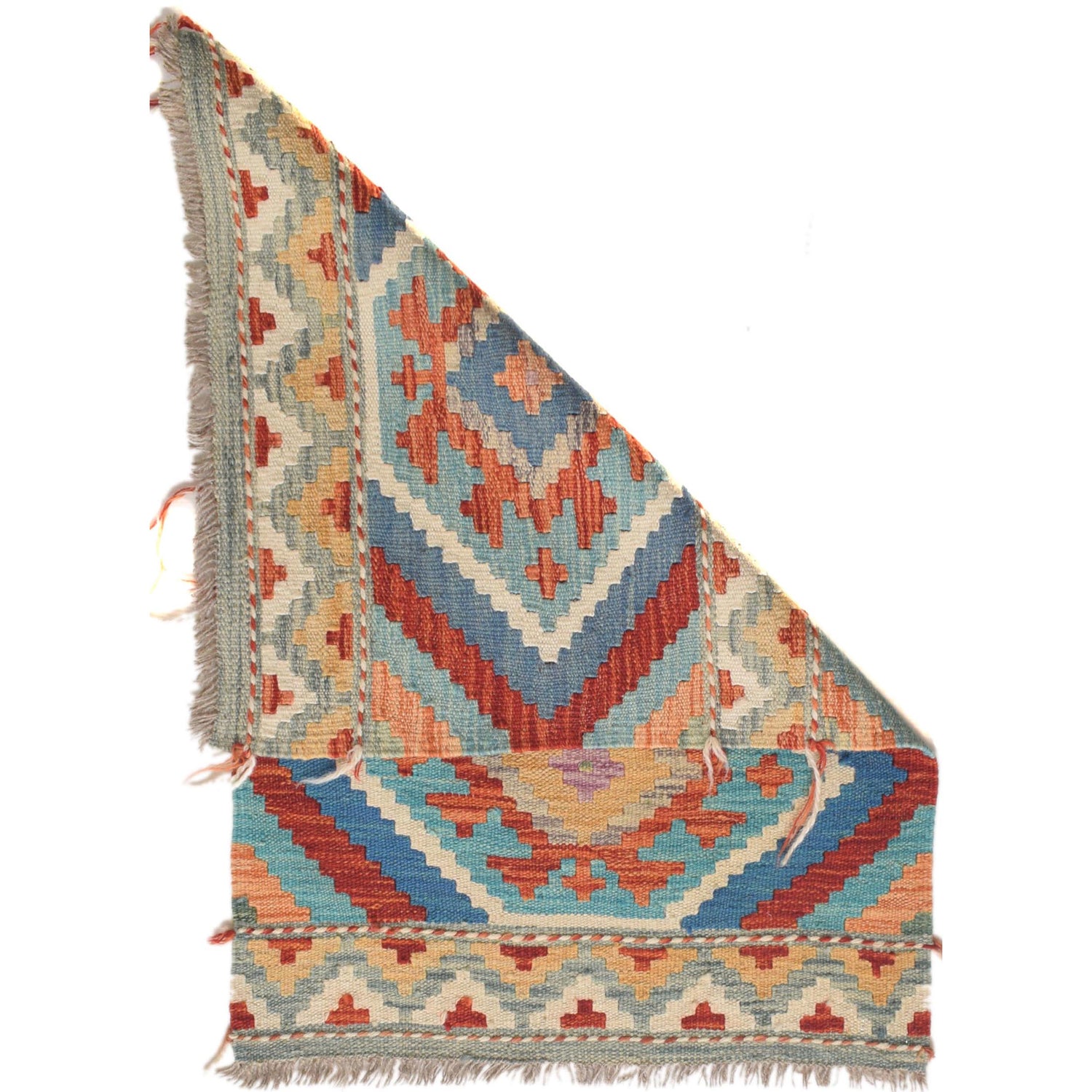 Hand Knotted Afghan Style Kilim 2' 0 x 2' 11" ft / 60 x 90 cm - No. G31408