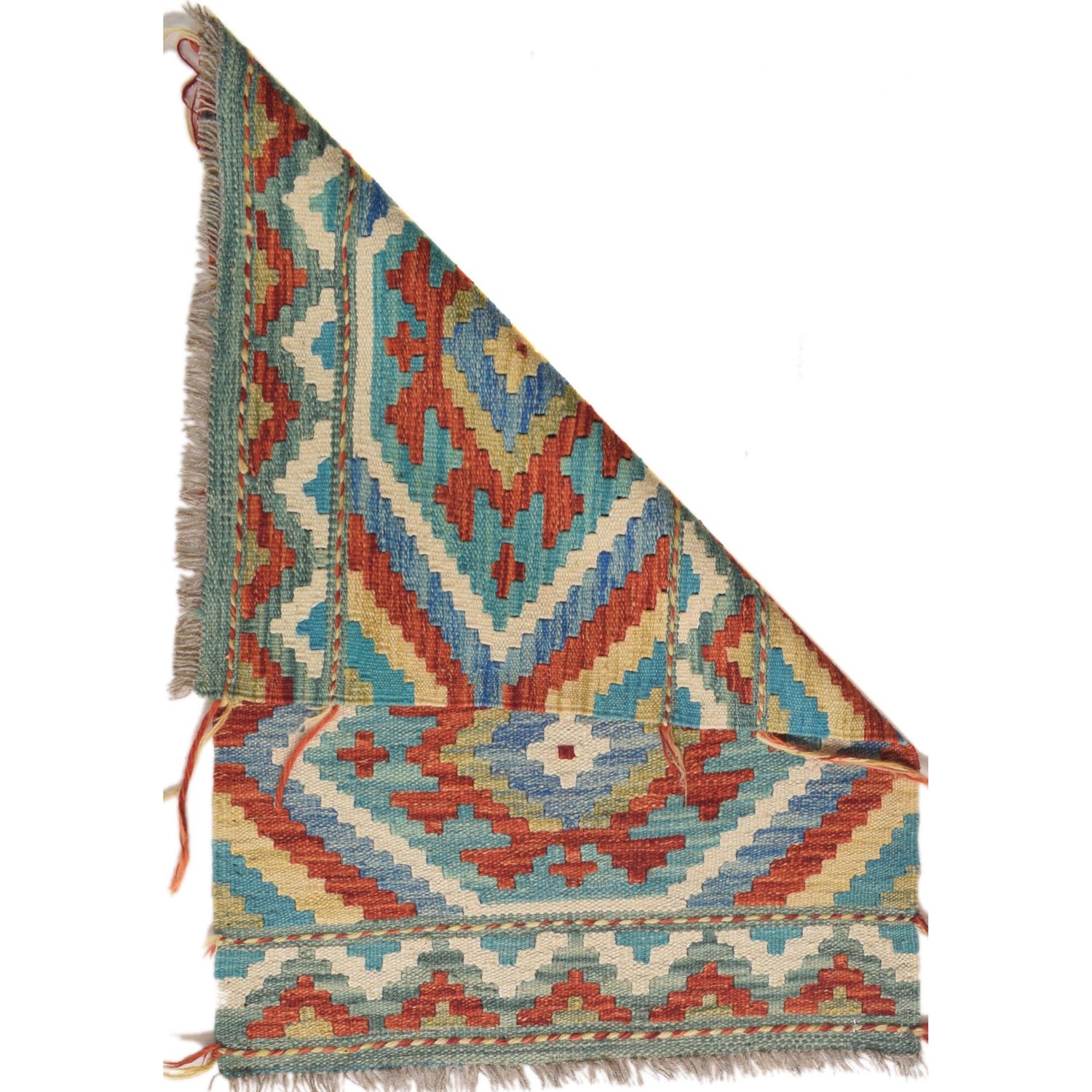 Hand Woven Wool Kelim 2' 0 x 2' 11" ft / 60 x 89 cm - No. G31412