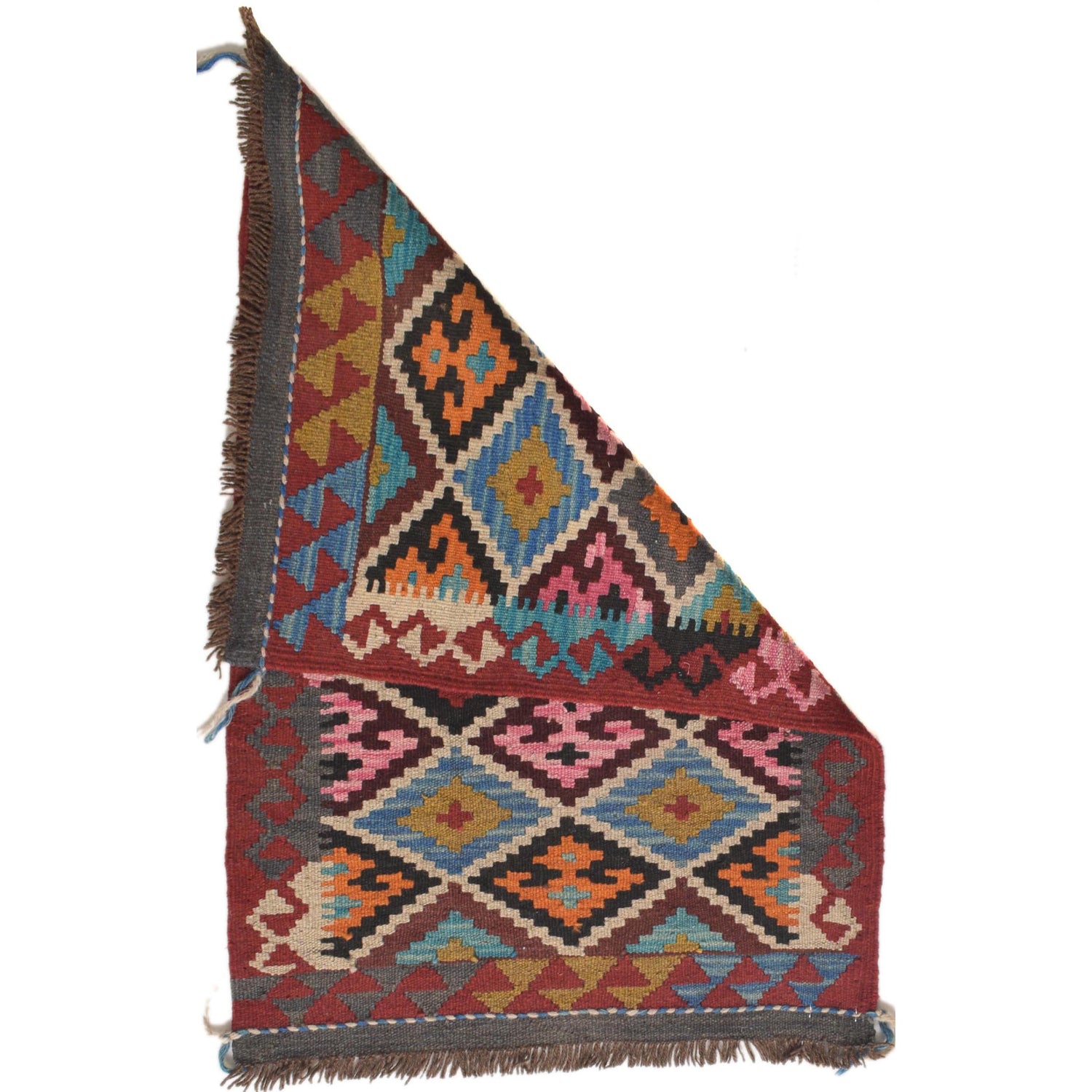 Hand Woven Wool Kelim 1' 11 x 2' 11" ft / 58 x 89 cm - No. G31414