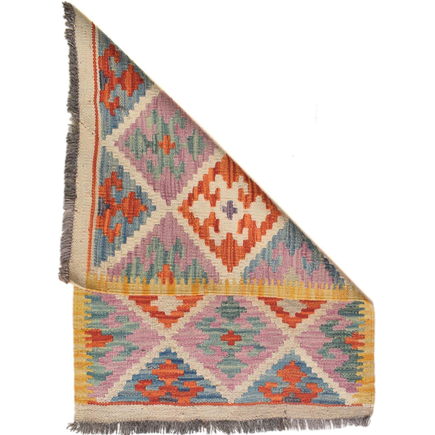 Handmade Afghan Vegetable Kilim 1' 11 x 2' 9" ft / 59 x 83 cm - No. G31430