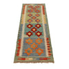 Colorful Flat-Weave Wool Kilim Runner 1' 8" x 4' 8" ft / 52 x 143 cm - No. G31437