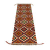 Colorful Flat-Weave Wool Kilim Runner 1' 7" x 5' 1" ft / 48 x 155 cm - No. G31438