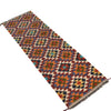 Colorful Flat-Weave Wool Kilim Runner 1' 7" x 5' 1" ft / 48 x 155 cm - No. G31438