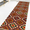 Colorful Flat-Weave Wool Kilim Runner 1' 7" x 5' 1" ft / 48 x 155 cm - No. G31438