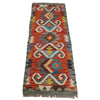 Colorful Flat-Weave Wool Kilim Runner 1' 8" x 4' 10" ft / 51 x 147 cm - No. G31439