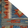 Colorful Flat-Weave Wool Kilim Runner 1' 8" x 4' 9" ft / 52 x 145 cm - No. G31440
